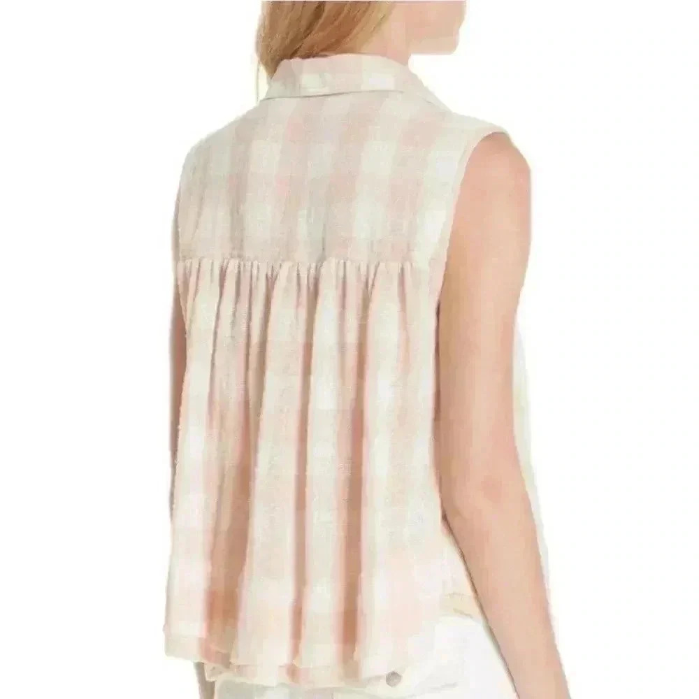 Free People Sunrise Button Front Shirt Size M - Picture 2 of 5